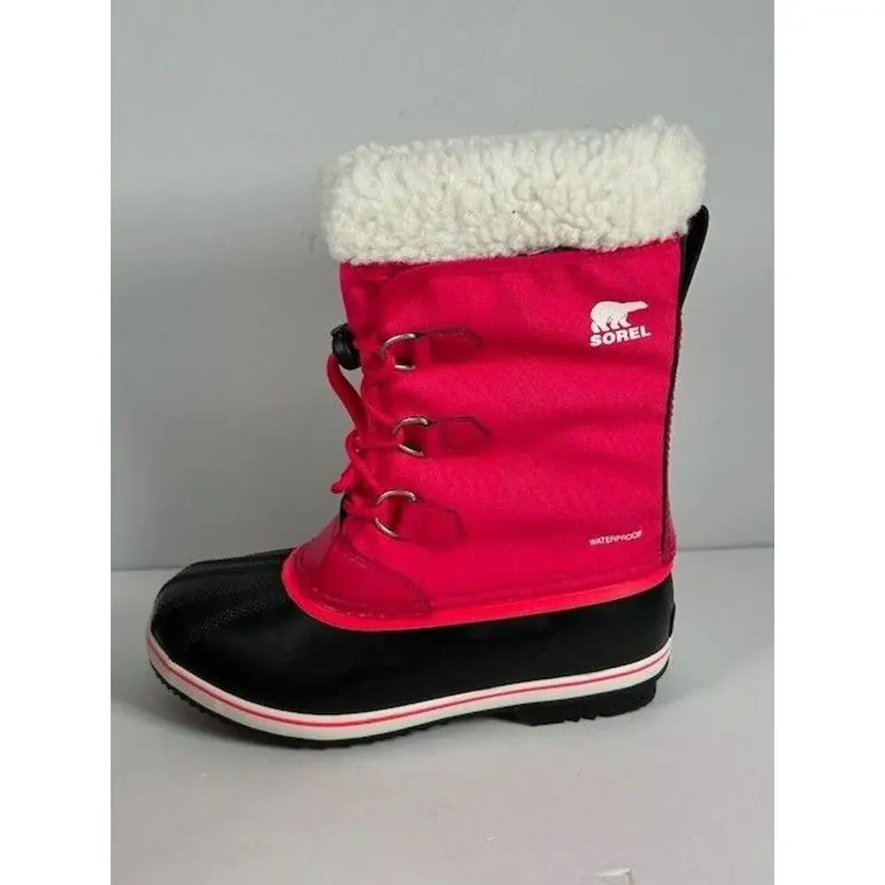 Sorel YOOT‎ PAC Nylon Waterproof Winter Boots Insulated Bright Rose Youth Size 6